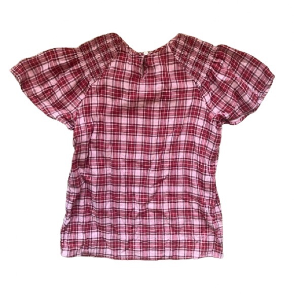 Madewell Flannel Smocked-shoulder Top in Plaid - Picture 7 of 7